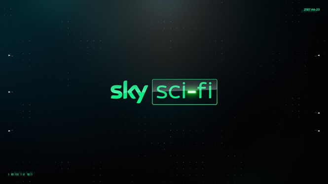 Sky Sci Fi HD Background Logo Lockup