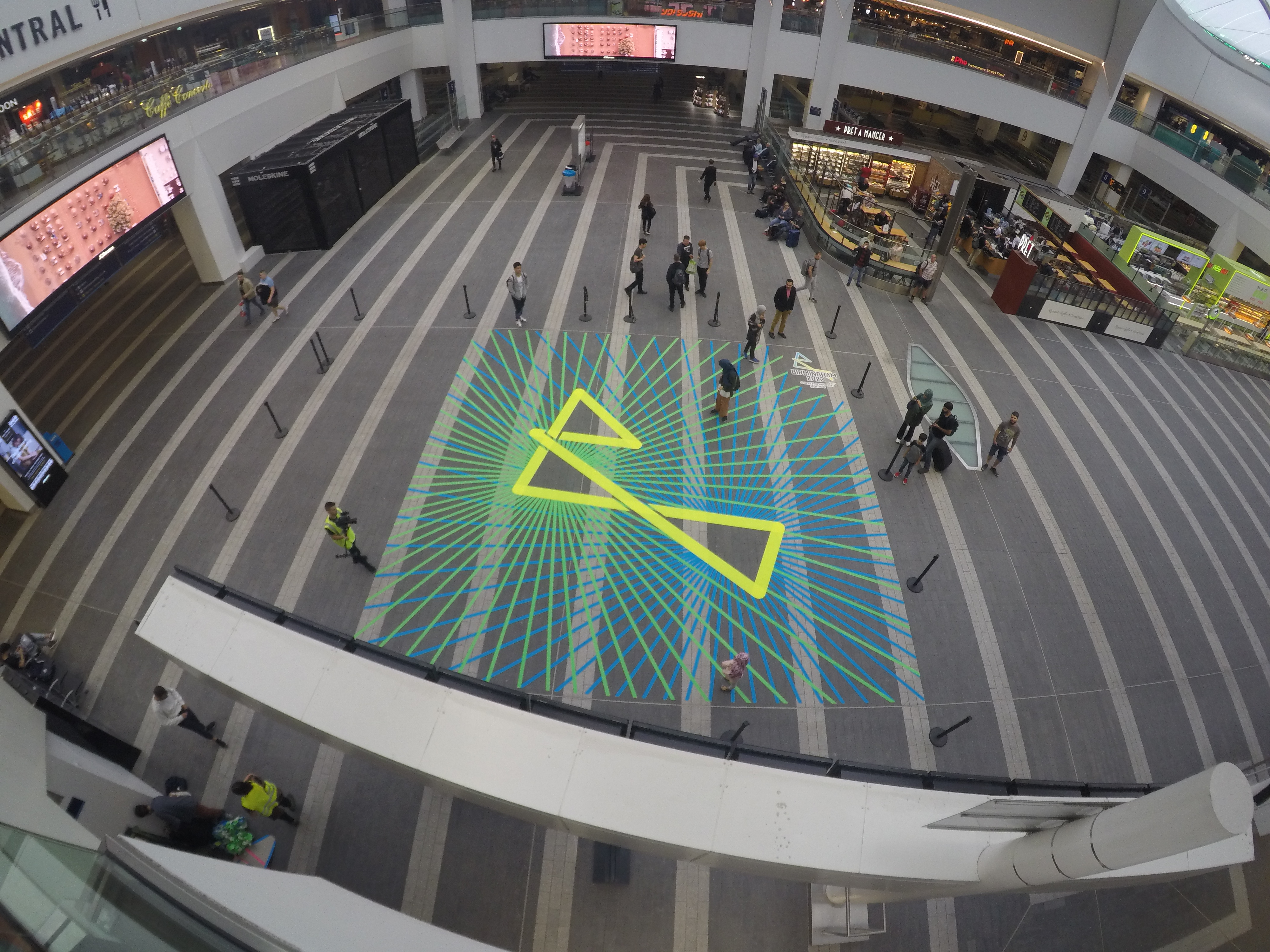 Birmingham 2022 Tape Art - Grand Central Station.JPG